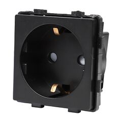 Розетка без рамки Socket Style 16A шторки черный
