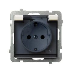 Розетка с заземлением и крышкой без рамки Ospel Sonata GPH-1RS/m/27/d 1 местная IP44 бежевая