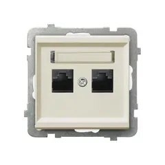 Computer socket CAT 5E Ospel Sonata GPK-2R/K/m/27 2 sectional beige