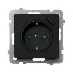 Power socket grounded Ospel Sonata GP-1RSPUSB/m/33 1 sectional + USB black