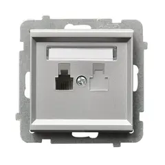 Telephone socket Ospel Sonata GPT-1R/m/38 1 sectional matt silver