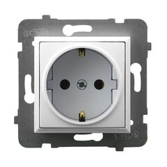 Power socket grounded no frame Ospel Aria GP-1US/m/00 1 sectional white