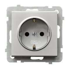 Power socket grounded Ospel Sonata GP-1RS/m/38 1 sectional matt silver