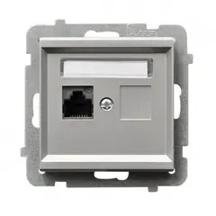 როზეტი კომპიუტერის Ospel Sonata GPK-1R/K/m/38 RJ45 Cat 5e 1 განყოფილებიანი ვერცხლი მქრქალი