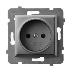 Розетка Ospel Aria GP-1U/m/70 1 местная серая матовая