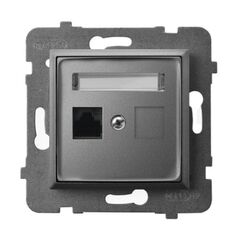 Computer socket Ospel Aria GPK-1U/K/m/70 RJ45 Cat 5e 1 sectional gray matt