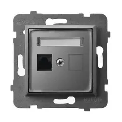 როზეტი კომპიუტერის Ospel Aria GPK-1U/K/m/70 RJ45 Cat 5e 1 განყოფილებიანი ნაცრისფერი მქრქალი