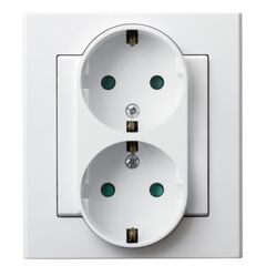 Power socket grounded Ospel Sonata GP-2RSP/00 2 sectional white