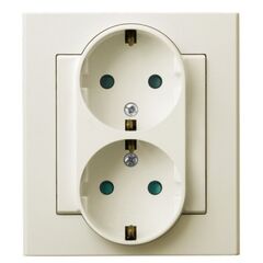 Power socket grounded Ospel Sonata GP-2RSP/27 2 sectional beige