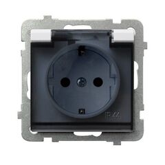 Розетка с заземлением и крышкой без рамки Ospel Sonata GPH-1RS/m/00/d 1 местная IP44 белая