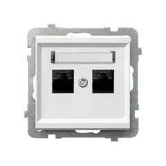 Computer socket CAT 5E Ospel Sonata GPK-2R/K/m/00 2 sectional white