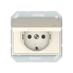 Розетка с заземлением, с крышкой Vilma RP16-003-02 iv IP44 1 местная слоновая кость