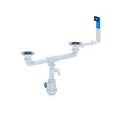 Siphon for kitchen sink double large with overflow Ani Plast A3545EU