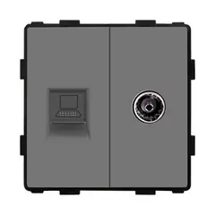 Розетка без рамки Socket Style 2 Internet CAT6 RJ45 TV серый