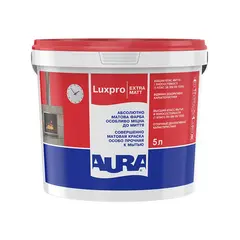 Краска для гладкой очистки стен и потолков AURA Lux Pro Extramatt 5 л