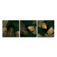 Painting on the canvas Styler ST765 GREEN&GOLD 32x32 cm 3pcs
