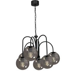 ჭაღი Luminex 6 Cambridge ლითონი შავი შუშა 3697