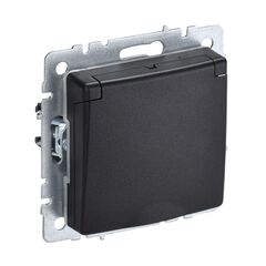 Socket IEK BRITE 1 16A grounding PCbsh10-3-44-BrB black cover