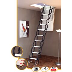 სხვენის კიბე Minka Elegance 70x120x3250 მმ ლითონი/ხე