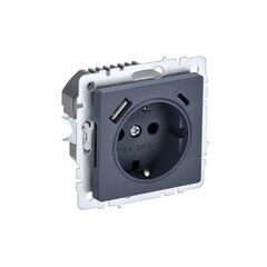 Socket IEK BRITE 1 16A USB-A C Ryush11-1-BrM without frame
