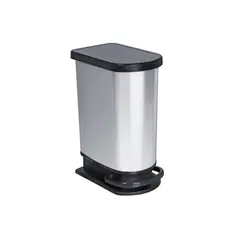 Ведро с педалью Rotho 50 l PASO черный-серебристый