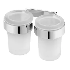 Toothbrush cup Bisk Natura Chrome double