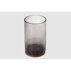 ჭიქა კბილის ჯაგრისებისათის Bisk Figo Wood/Glass Dark Grey