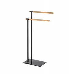 Towel rack Bisk Plain Black Bamboo
