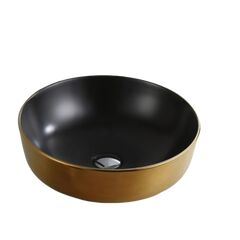 ხელსაბანი დასადგამი Osis Art basin 8434GYH black/gold 42x14 სმ