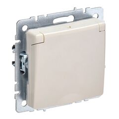 როზეტი IEK BRITE 16A IP44 RSbsh10-3-44-BrB დამიწებით ჩარჩოს გარეშე