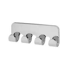 Towels holder NATURA 4-HOOK STRIP CHROME