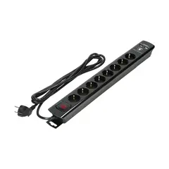 Фильтр сетевой ORNO 8хЗм 3х1,5мм² 2 USB черный