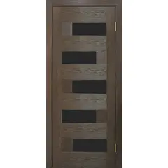 კარის ბლოკი Omic Domino PVC ევროპული წაბლი შუშა შავი 34x800x2150 მმ