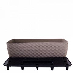 Pot plastic Aleana Rotang with stand 50x18cm Cocoa