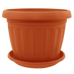 Пластиковый горшок с подставкой ALEANA Терра 8x6,5 терракот