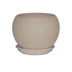 Flower Pot-Sphere Ceramic Silk Beige 9.0l