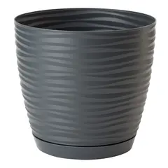 Пластиковый горшок с подставкой FORM PLASTIC Sahara petit 3042-014 Ø27 антрацит