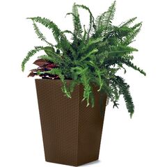 Горшок цветочный коричневый Keter Small Rattan Planter-BRW590 28.5x28.5x43.5 cm