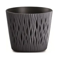 Plastic flower pot DSR190 S433 black