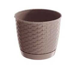 Plastic pot for flowers Prosperplast RATOLLA ROUND DRLO 7529U 300 mm mocca