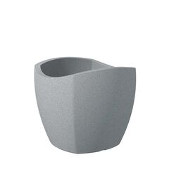 Plastic flower pot Scheurich STONY GRAY 50/256 WAVE GLOBE CUBO