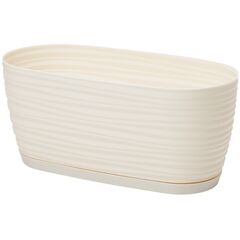 პლასტმასის ქოთანი დასადგამით FORM PLASTIC Sahara petit box 3130-001 Ø31 კრემი