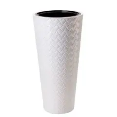პლასტმასის ქოთანი ყვავილებისთვის FORM PLASTIC Makata Slim 2830-011 Ø30 თეთრი