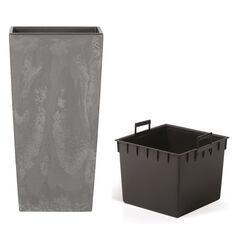 Plastic pot for flowers Prosperplast URBI SQUARE CONCRETE EFFECT DURSE 425U 265 mm grey
