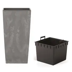 Plastic pot for flowers Prosperplast URBI SQUARE CONCRETE EFFECT DURSE 425U 265 mm grey