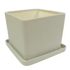 Square ceramic pot Oriana №3 2L beige