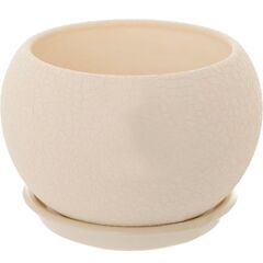 Flower Pot-Sphere Ceramic Silk Beige 1,4l