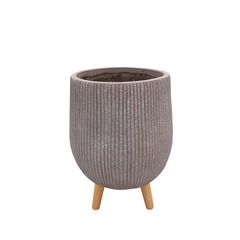 ქოთანი კერამიკული Nuovo pot on stand taupe h33xd22 სმ