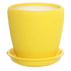 Ceramic flower pot Oriana Gracia №3 silk yellow