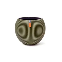 Flower pot Capi Europe Vase Groove 30x25cm green